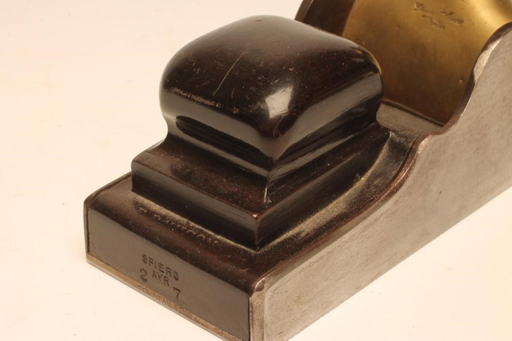 A STEWART SPIERS IRON JOINTING PLANE with rosewood handle and infill Image