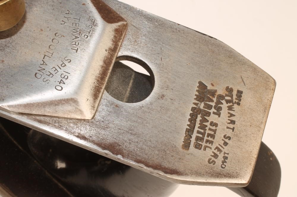 A STEWART SPIERS IRON JOINTING PLANE with rosewood handle and infill Image