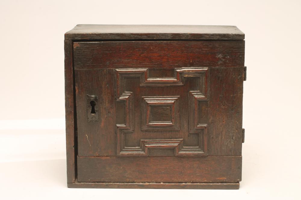 AN OAK SPICE BOX Image