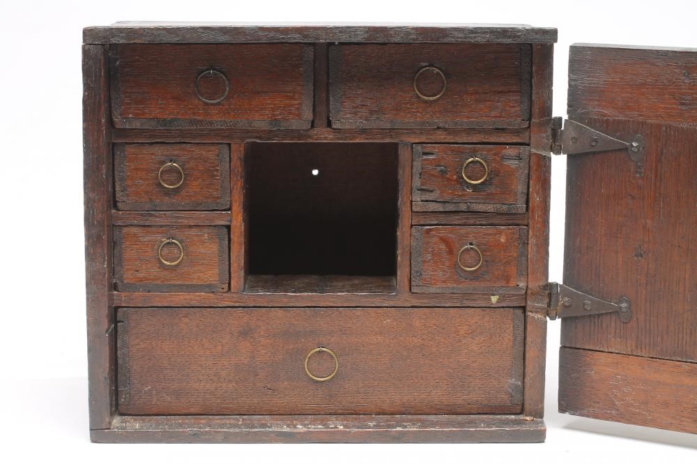 AN OAK SPICE BOX Image