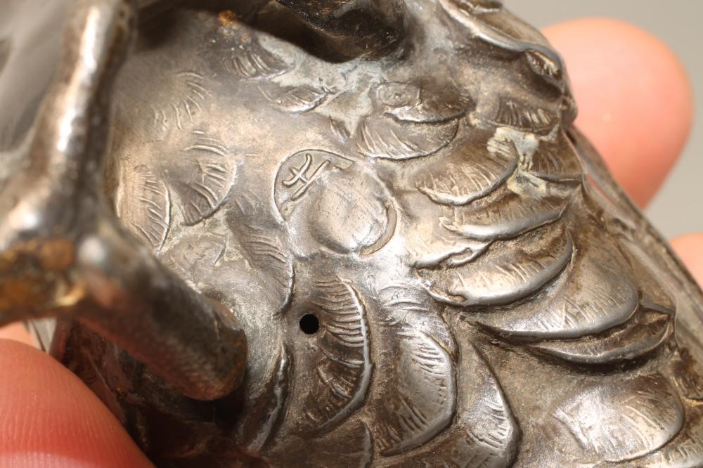 A PAIR OF CHINESE HOLLOW CAST PEWTER PHEASANTS Image