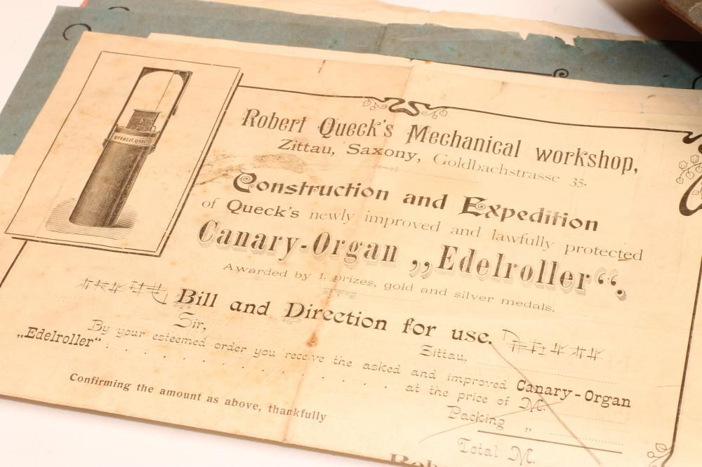 AN EARLY 20TH CENTURY "CANARY ORGAN" Image