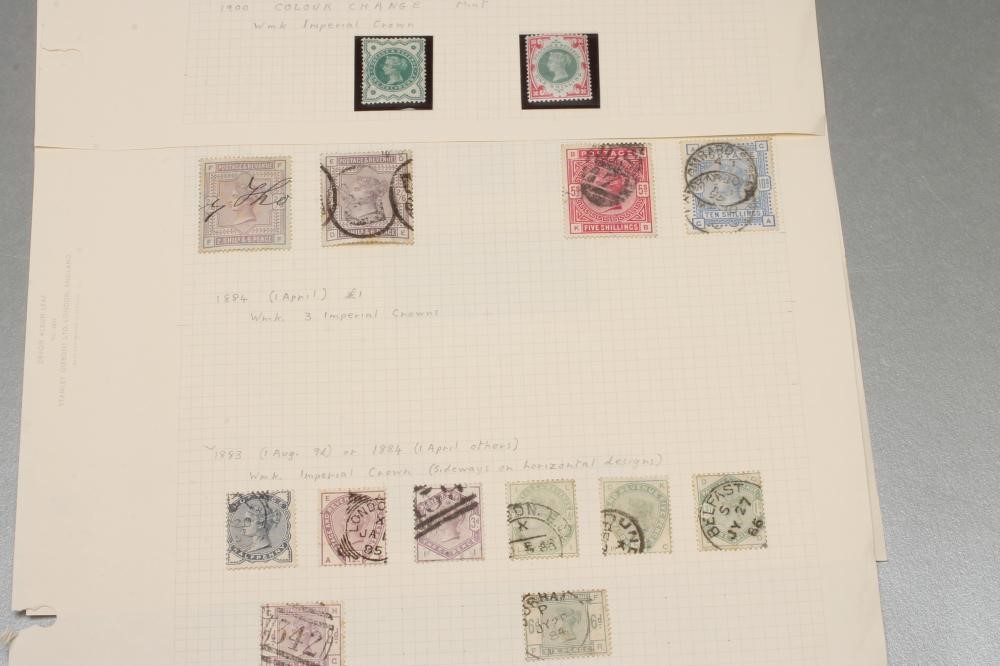 A COLLECTION OF BRITISH STAMPS including three 1847-1854 embossed stamps (all cancelled) Image