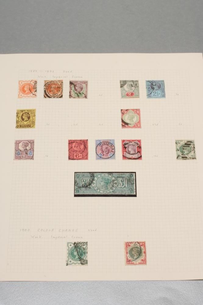 A COLLECTION OF BRITISH STAMPS including three 1847-1854 embossed stamps (all cancelled) Image