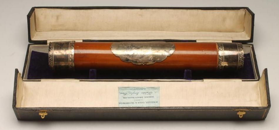 A PRINTED PAPER "WELCOMING" SCROLL from the "Members of the Chittagong Association" Image