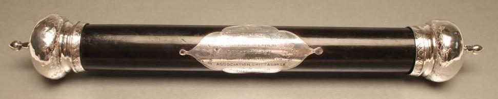 A PRINTED VELLUM "WELCOMING" SCROLL from the "Members of the Indian Merchants Association" Image