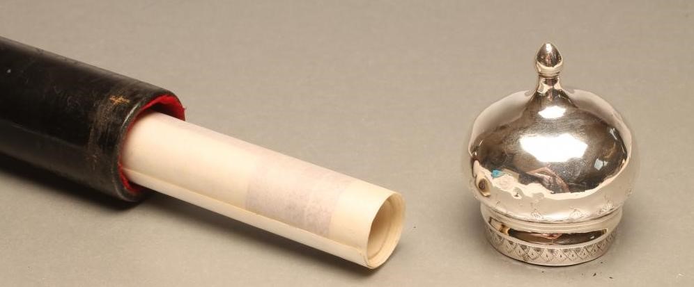 A PRINTED VELLUM "WELCOMING" SCROLL from the "Members of the Indian Merchants Association" Image