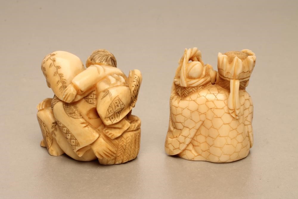TWO JAPANESE IVORY NETSUKE Image