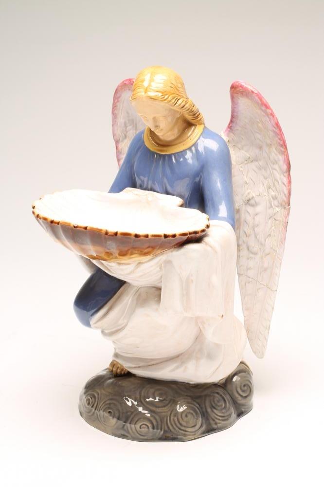 AN ITALIAN DELLA ROBBIA STYLE MAIOLICA ANGEL Image