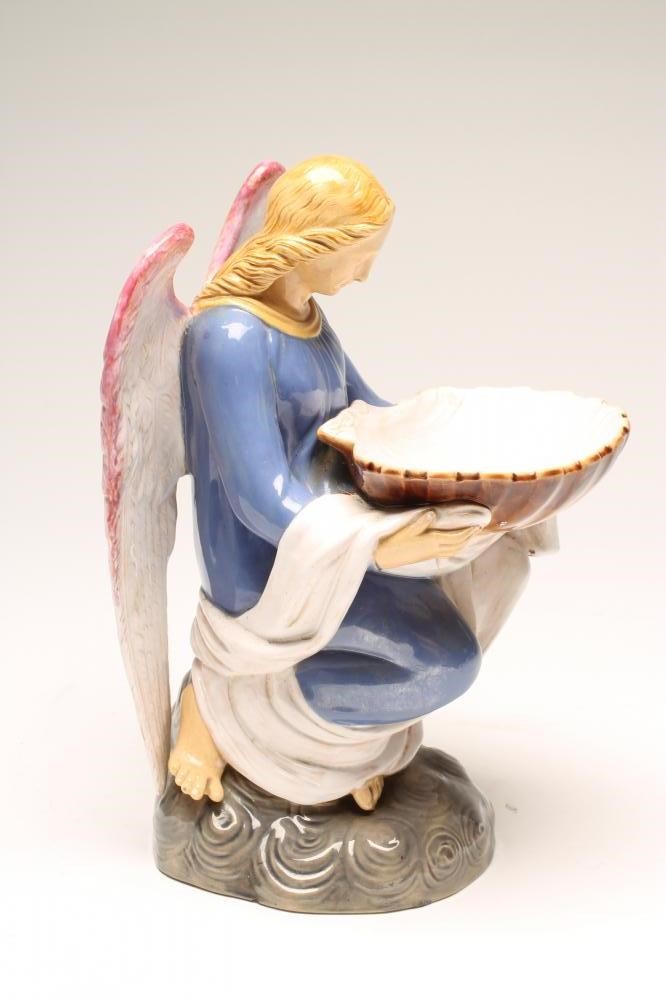 AN ITALIAN DELLA ROBBIA STYLE MAIOLICA ANGEL Image