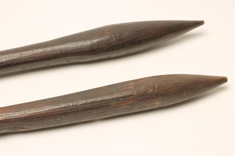 TWO ABORIGINAL NULLA OR WADDY CLUBS Image