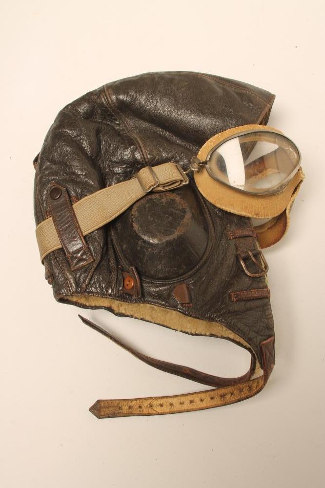 A GERMAN LEATHER FLYING HELMET Image