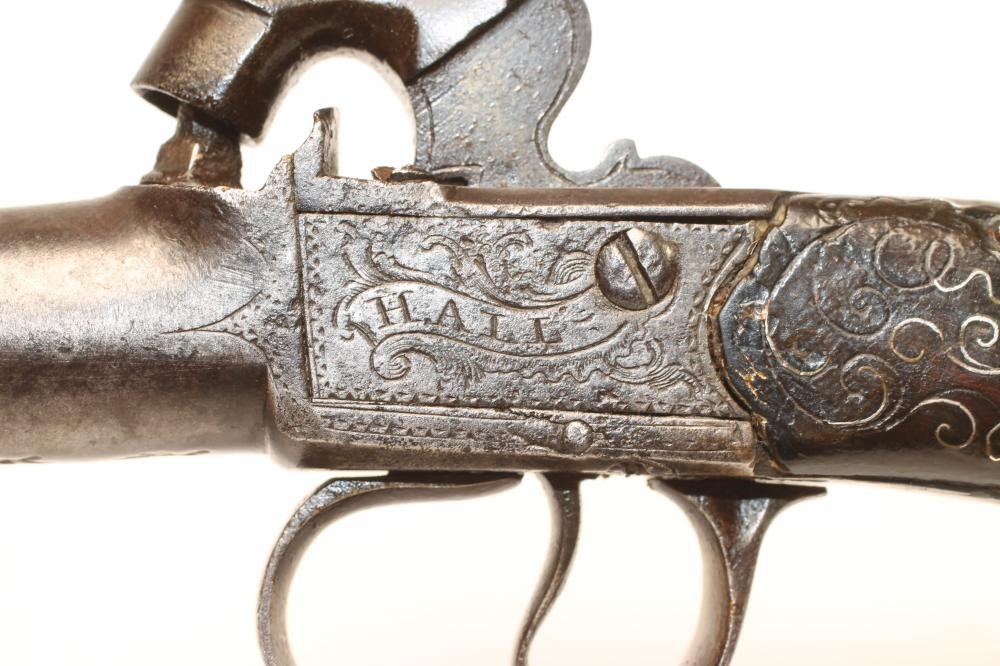 A PERCUSSION POCKET PISTOL by Hall of London Image