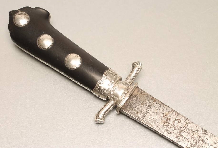 A FRENCH SILVER HILTED HUNTING SWORD Image