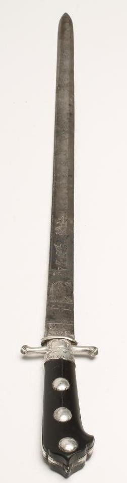 A FRENCH SILVER HILTED HUNTING SWORD Image