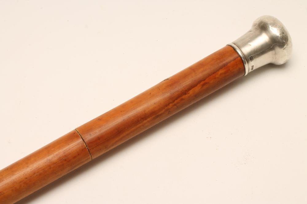 A SILVER TOPPED SWORD STICK Image