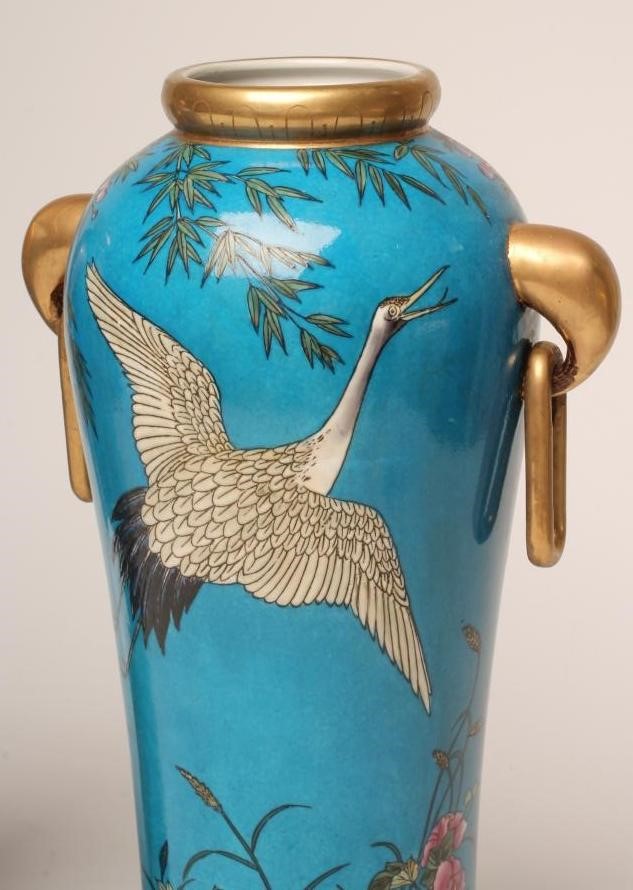 A PAIR OF FRENCH PORCELAIN AESTHETIC VASES Image