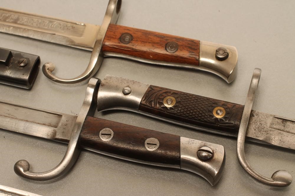 FIVE WWI BELGIAN MINIATURE SOUVENIR BAYONETS Image