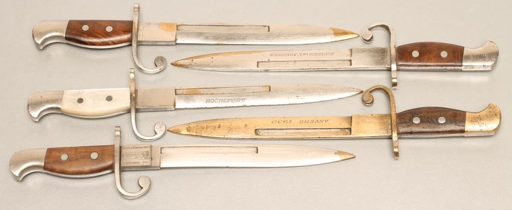 FIVE RARE LARGE SIZE BELGIAN LETTER OPENER BAYONETS Image