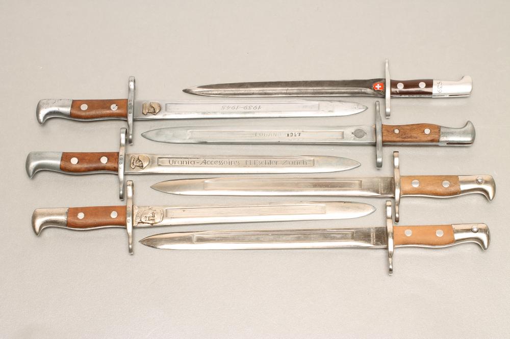 SEVEN SWISS SOUVENIR BAYONETS Image