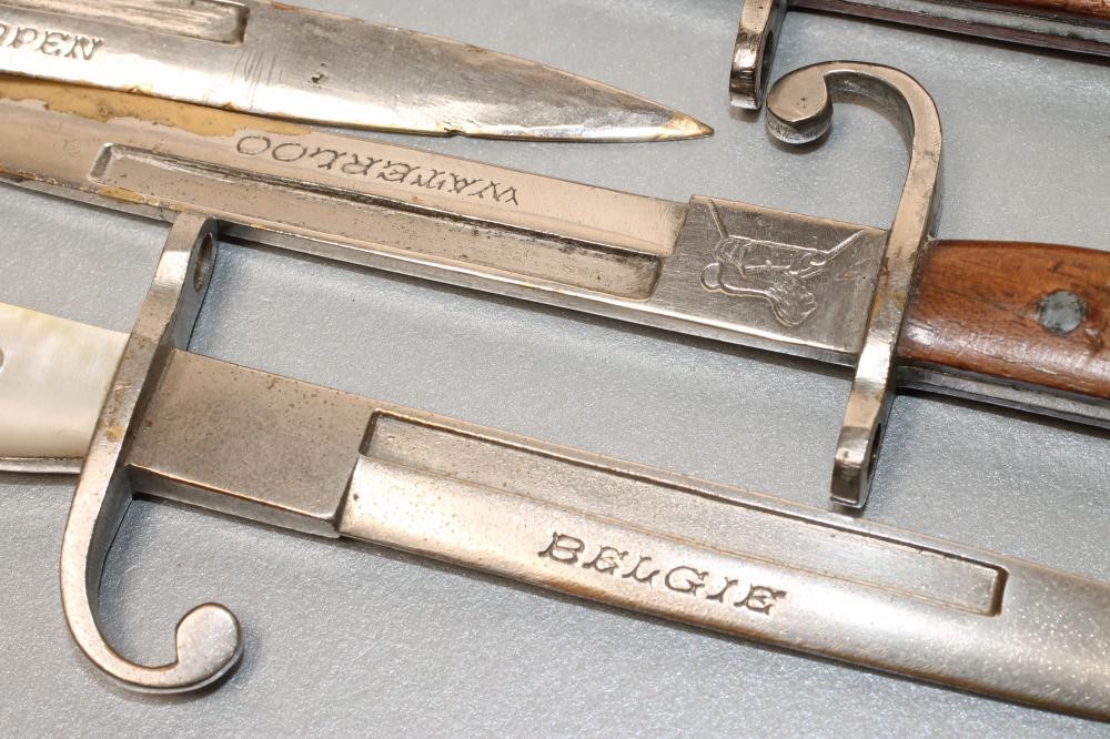 FIVE BELGIAN MEDIUM SIZED LETTER OPENER BAYONETS Image