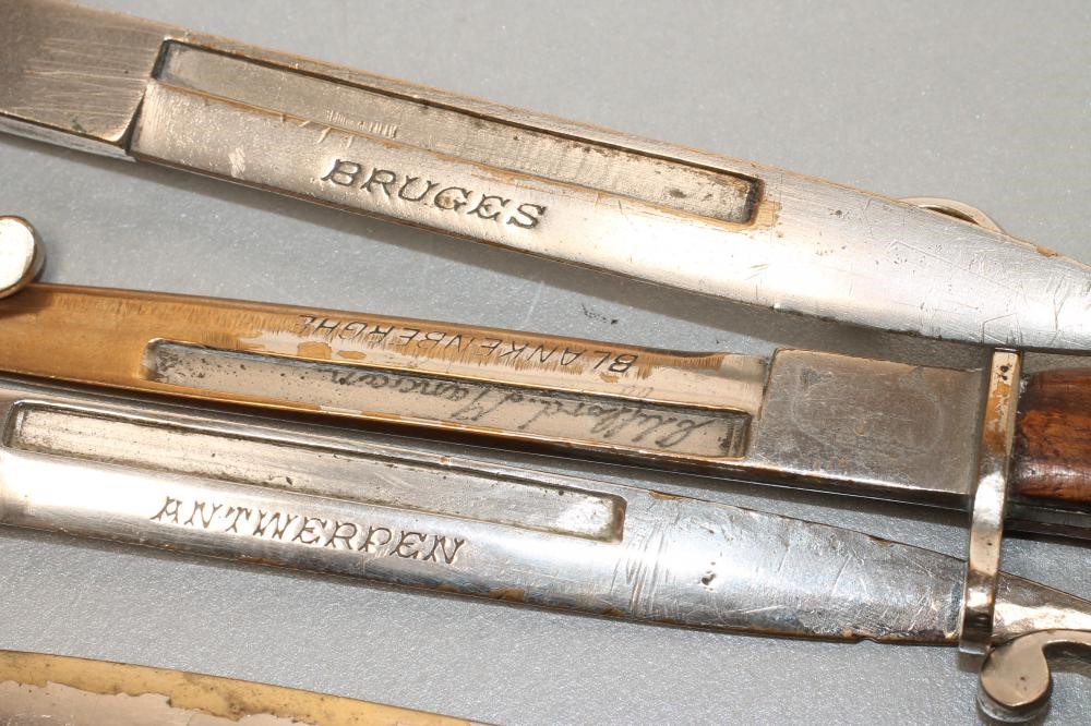 FIVE BELGIAN MEDIUM SIZED LETTER OPENER BAYONETS Image
