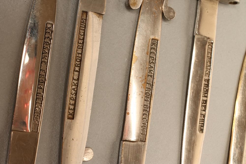 FIVE BELGIAN MINIATURE SOUVENIR BAYONETS Image