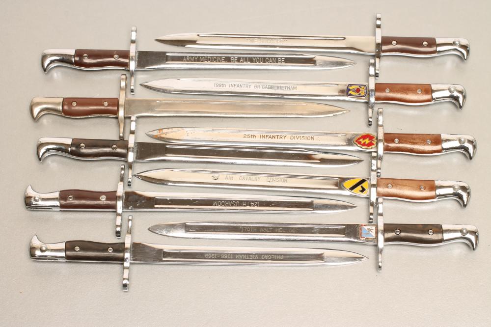 TEN JAPANESE MADE MINIATURE BAYONETS FOR THE US MARKET Image
