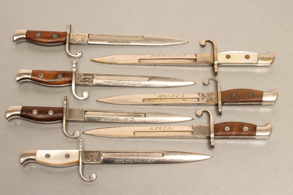 SEVEN BELGIAN SMALL SIZED LETTER OPENER BAYONETS Image
