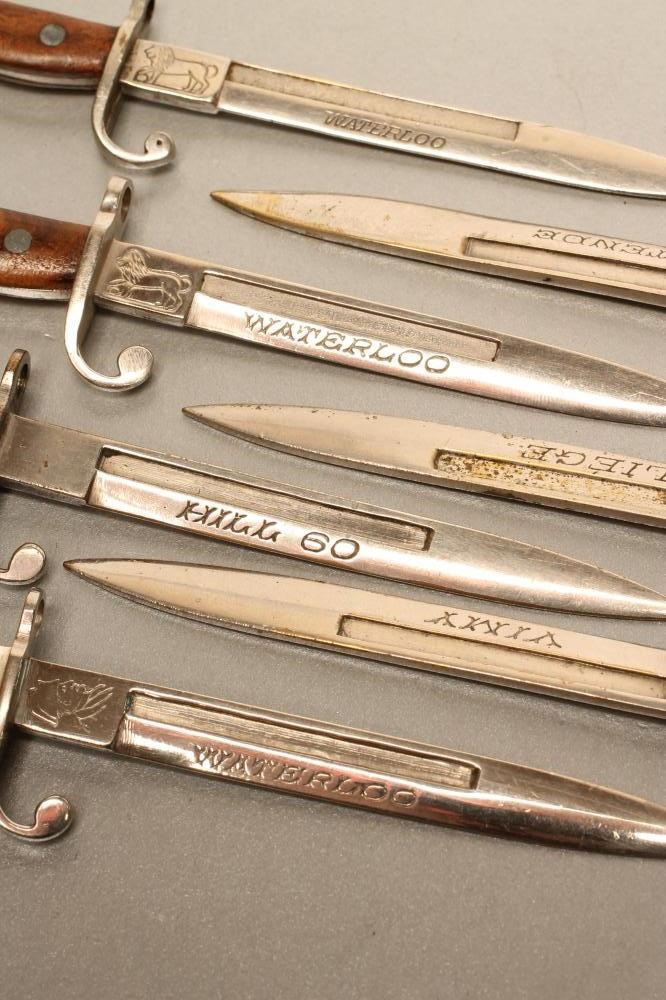 SEVEN BELGIAN SMALL SIZED LETTER OPENER BAYONETS Image