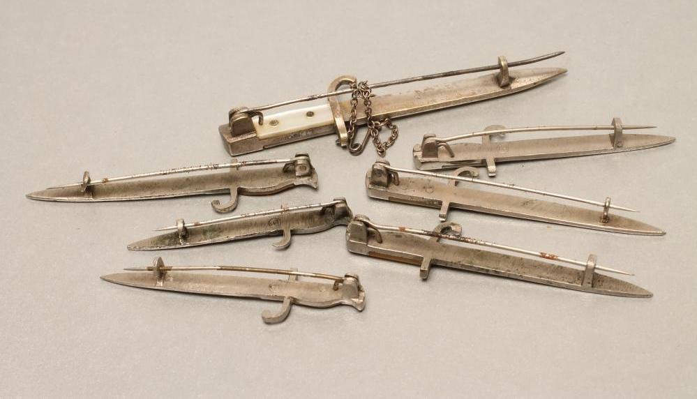 SEVEN BELGIAN SWEETHEART BROOCH BAYONETS Image