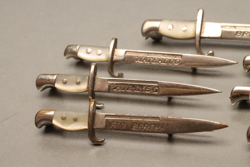 SEVEN BELGIAN SWEETHEART BROOCH BAYONETS Image