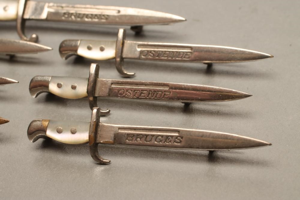 SEVEN BELGIAN SWEETHEART BROOCH BAYONETS Image