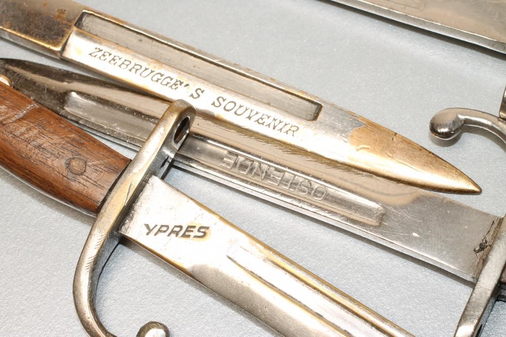 FIVE BELGIAN SOUVENIR LETTER OPENER BAYONETS Image