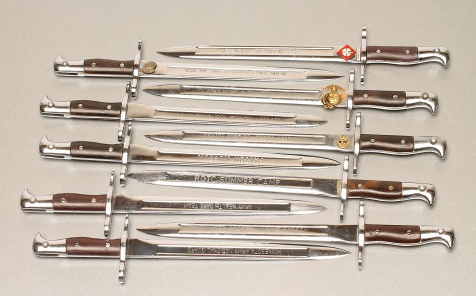 TEN JAPANESE MADE MINIATURE BAYONETS FOR THE US MARKET Image