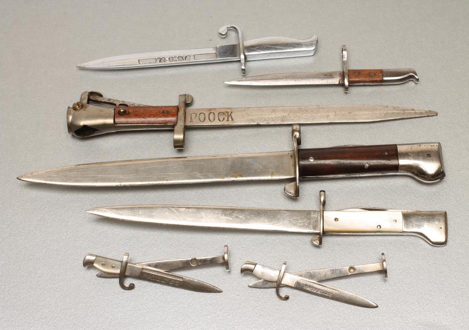 SEVEN NOVELTY MINIATURE BAYONETS Image