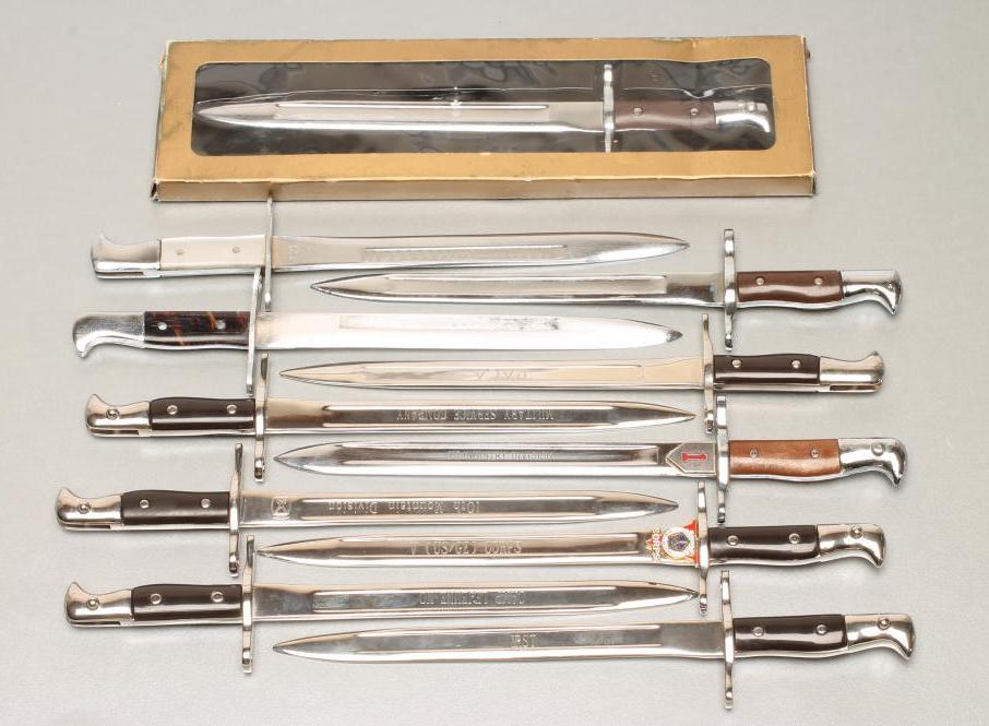 ELEVEN JAPANESE AND THAI MADE MINIATURE BAYONETS FOR THE US MARKET Image