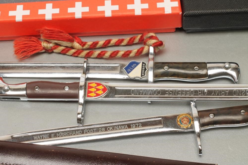 ELEVEN JAPANESE MADE MINIATURE BAYONETS FOR THE US AND SWISS MARKET Image
