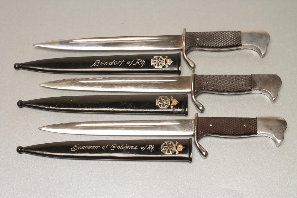THREE GERMAN MINIATURE SOUVENIR BAYONETS Image