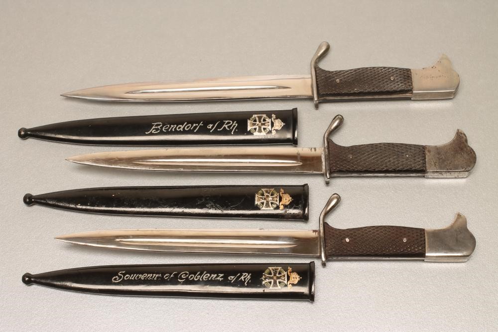 THREE GERMAN MINIATURE SOUVENIR BAYONETS Image