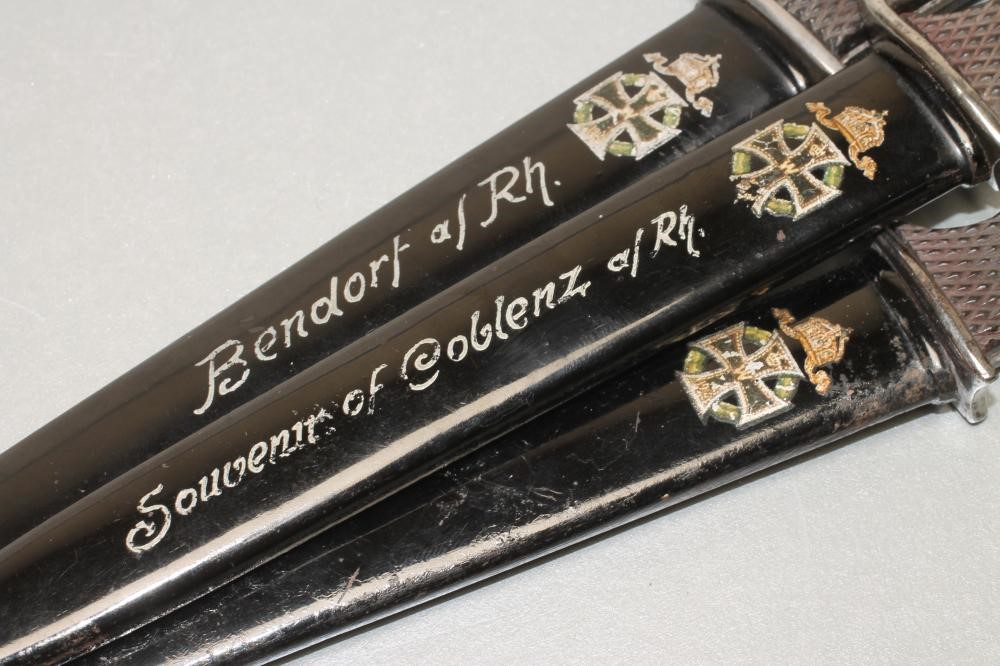 THREE GERMAN MINIATURE SOUVENIR BAYONETS Image