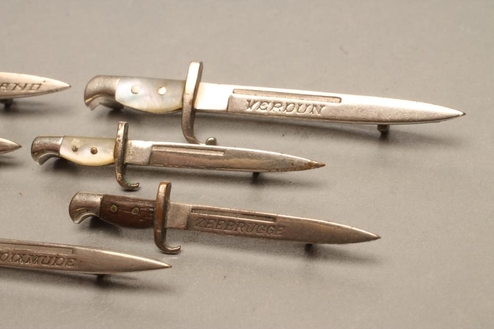SEVEN BELGIAN SWEETHEART BROOCH BAYONETS Image