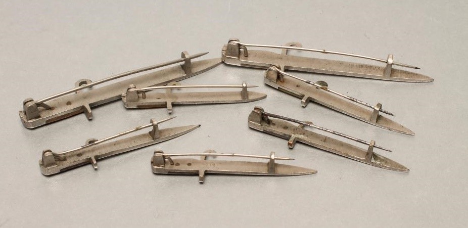 SEVEN BELGIAN SWEETHEART BROOCH BAYONETS Image