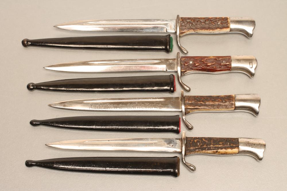 FOUR GERMAN M.98 MINIATURE BAYONETS Image