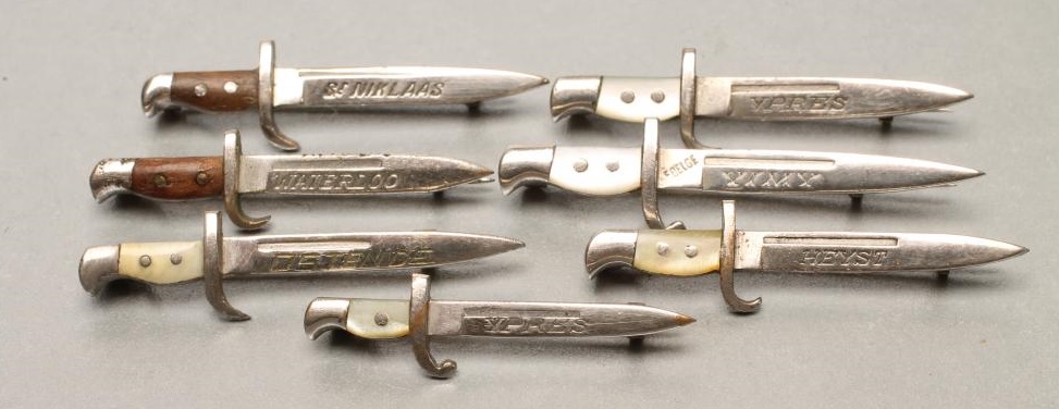 SEVEN BELGIAN SWEETHEART BROOCH BAYONETS Image