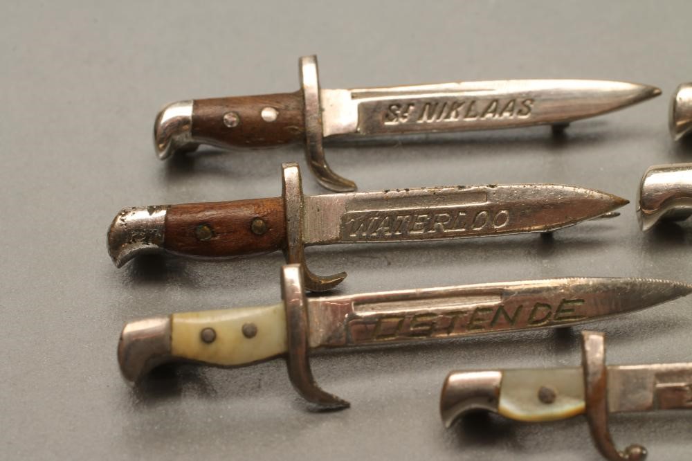 SEVEN BELGIAN SWEETHEART BROOCH BAYONETS Image