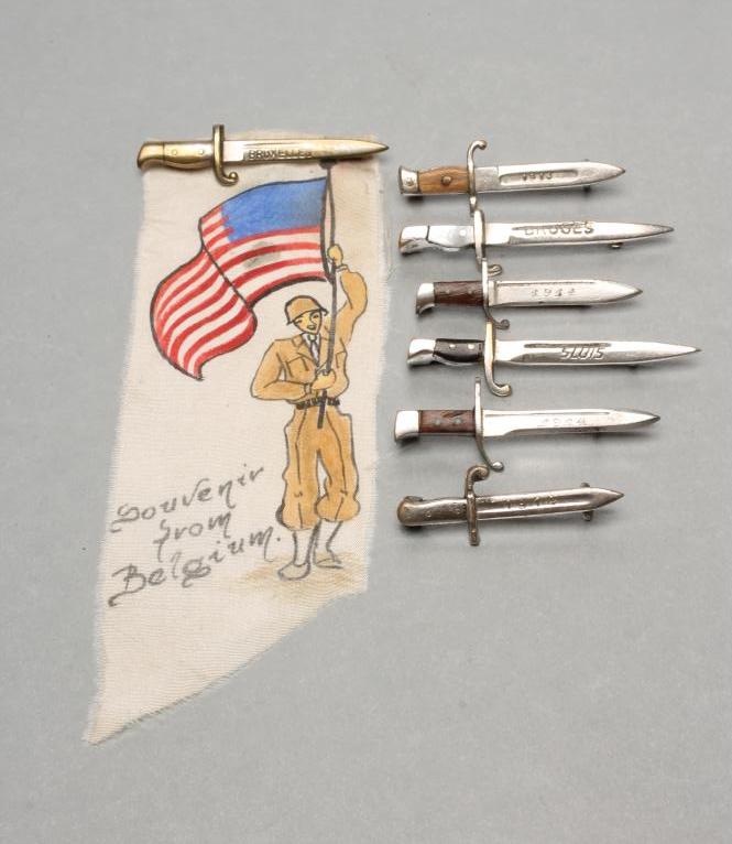 SEVEN BELGIAN SWEETHEART BROOCH BAYONETS Image
