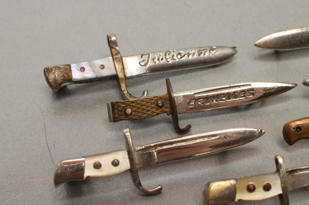 SEVEN BELGIAN SWEETHEART BROOCH BAYONETS Image