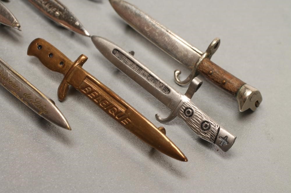 SEVEN BELGIAN SWEETHEART BROOCH BAYONETS Image