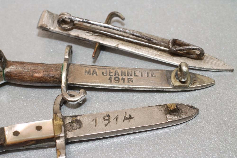 SEVEN BELGIAN SWEETHEART BROOCH BAYONETS Image